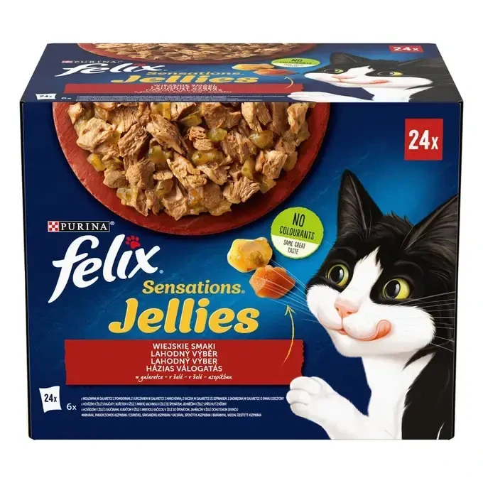 FELIX® Sensations Jellies kura s mrkvou 24x 85 g