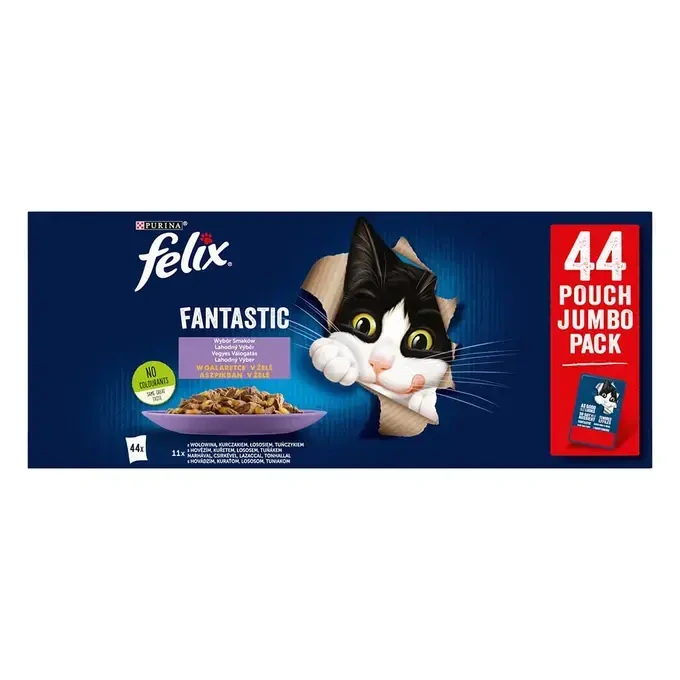 FELIX Fantastic Multipack kapsička 44x85g hovädzie/ kura/ losos/ tuniak v želé