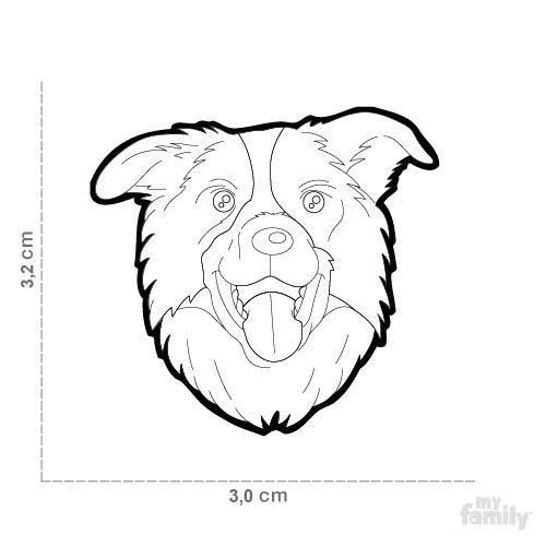 MF BORDER COLLIE 3,2x3 cm gravírovateľný prívesok