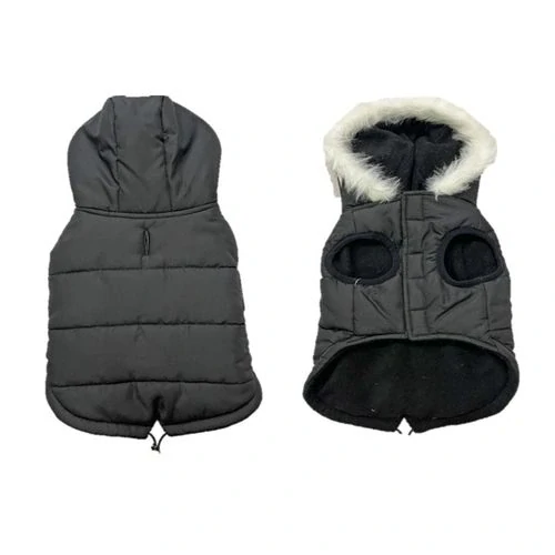 DUVO+ zimná bunda s kapucňou pre psov L 60cm čierna
