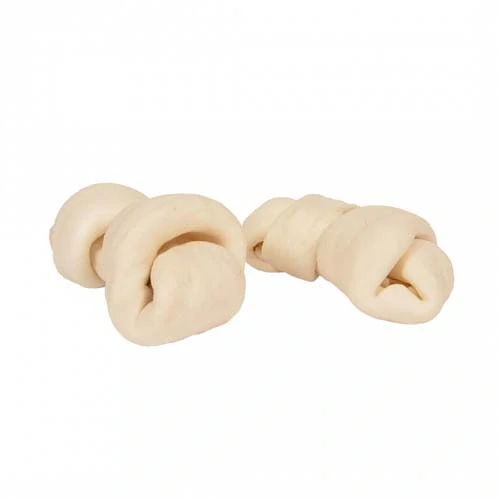 DUVO+ CELAN BONES! Uzol biely z byvolej kože 14cm 2ks 155g