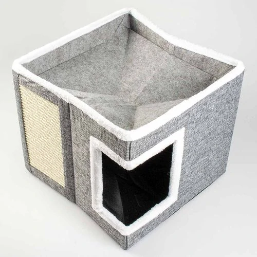 DUVO+ skladací domček na škrabanie pre mačky 39x39x35cm