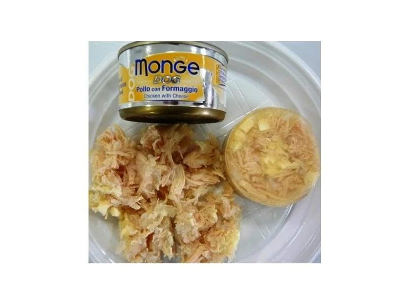 MONGE DOG NATURAL Chicken with cheese 95g konzerva pre dospelých psov s kuracím mäsom a syrom