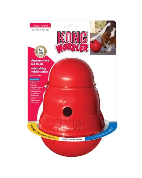 Hračka Kong Dog Wobbler, plniaca, červená, plast, L