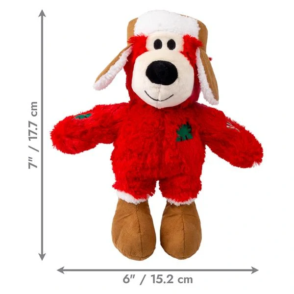 Hračka Kong Dog Holiday Wild Knots Bear Assorted s pískatkom,polyester ,rôzne farby S/M