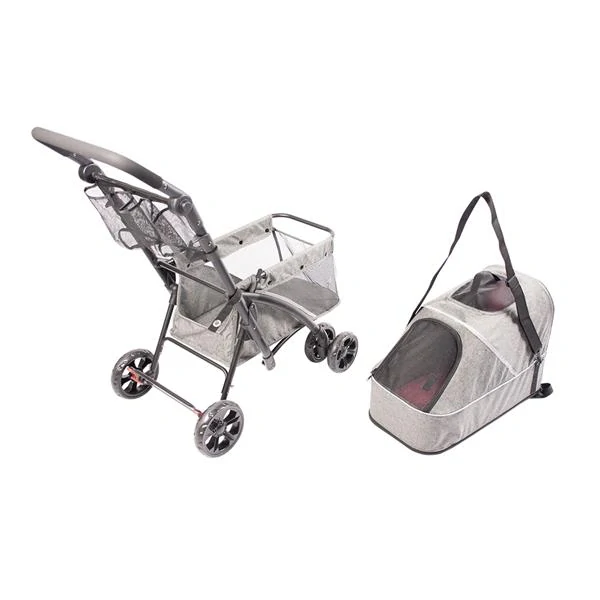 Kočík PET BUGGY DELUXE sivý - max.nosnosť 15kg 79x46x99cm