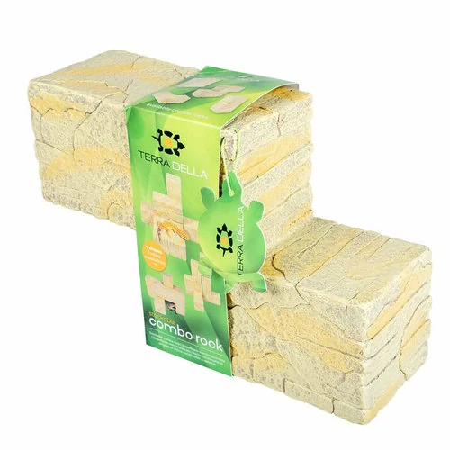 TERRA DELLA Stavebné prvky s pieskovým kamenným vzhľadom do terária 3 Beige 28x9x18,5cm