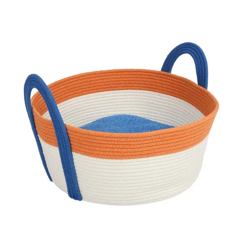 COOCKOO BINGE Košík pre mačky na odpočinok 44x44x20cm oranžový/modrý
