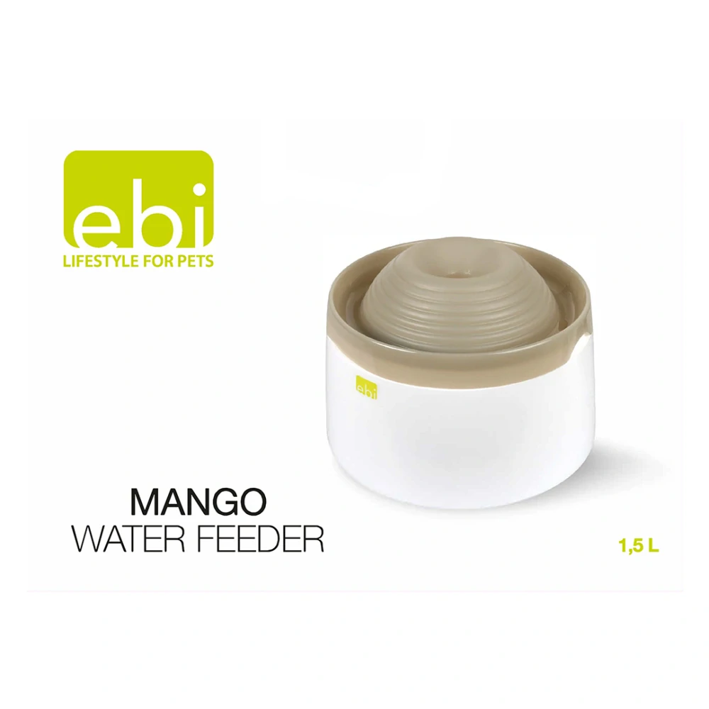 EBI Mango Pitná fontána s nepretržitou cirkuláciou vody 1,5l 22x22x15cm moka