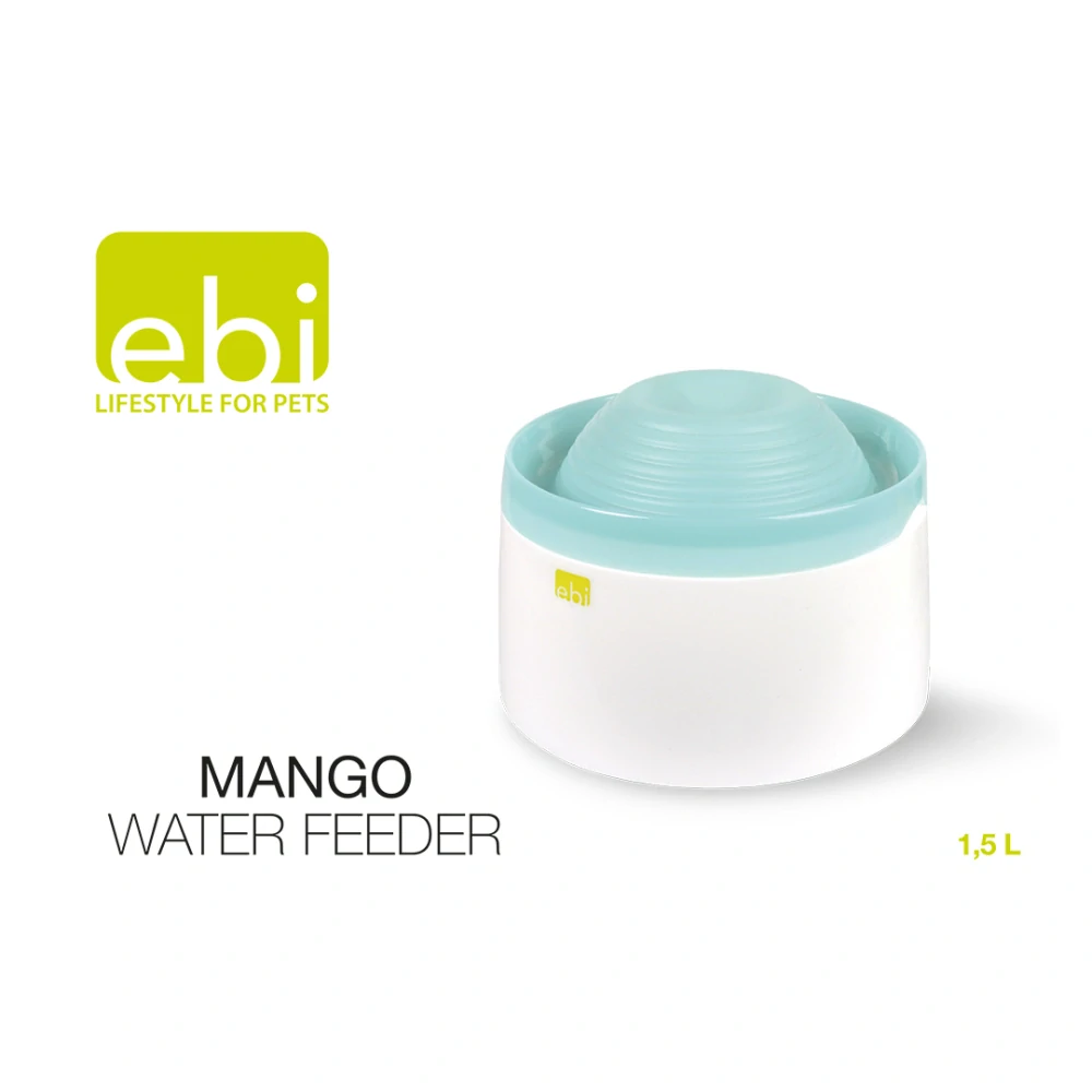 EBI Mango Pitná fontána s nepretržitou cirkuláciou vody 1,5l 22x22x15cm modrá