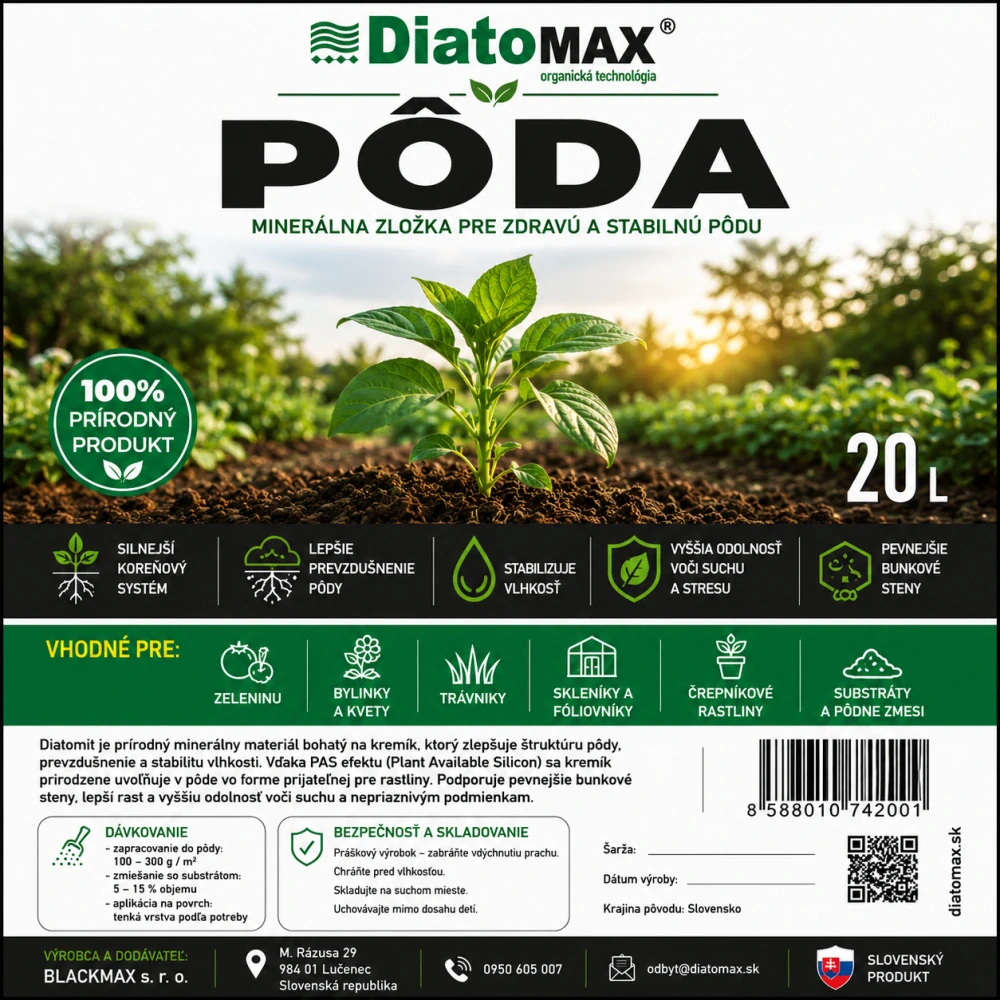 DIATOMAX™ – PÔDA Minerálna zložka pre zdravú a stabilnú pôdu 20L