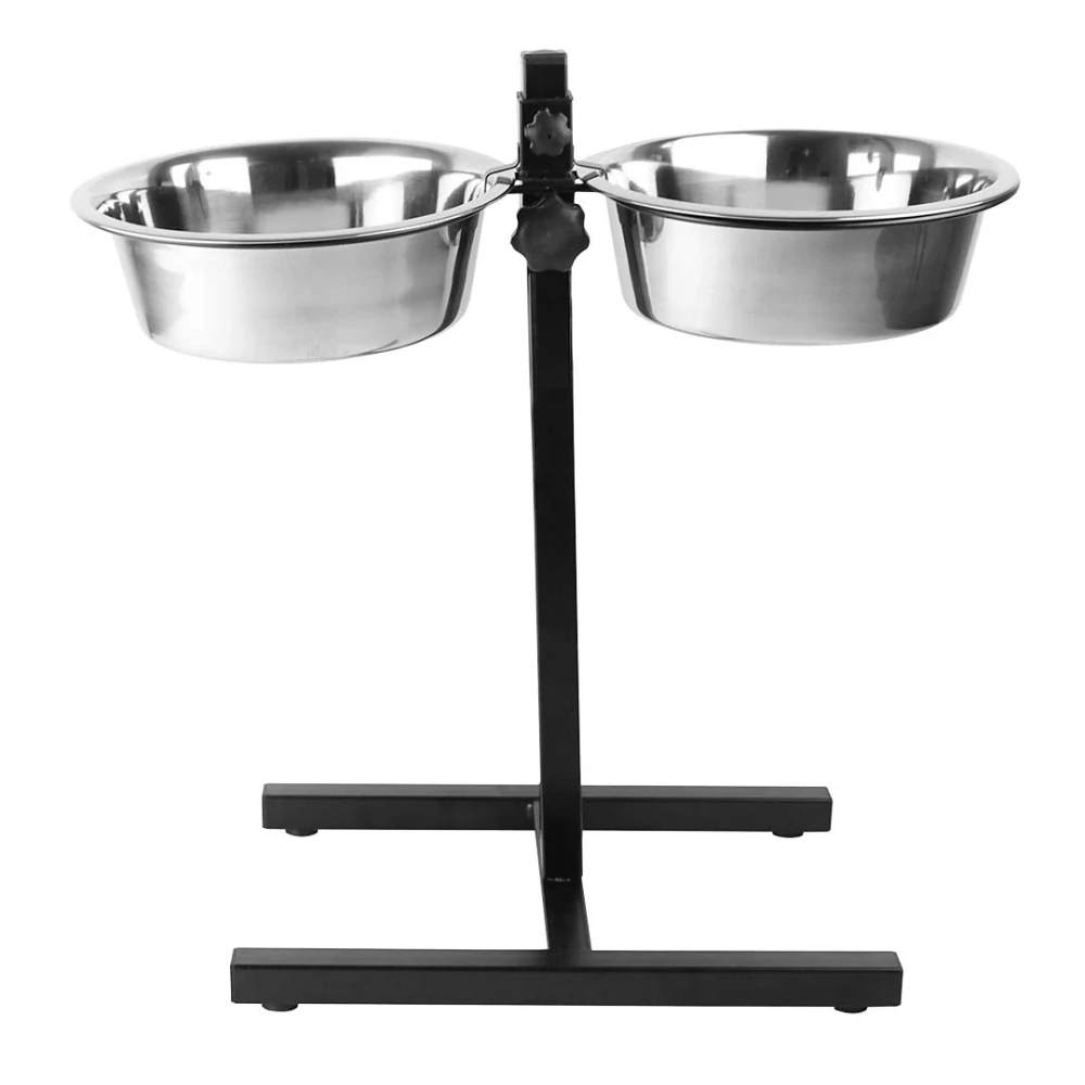 DUVOPLUS Dvojité krmidlo v tvare H 47x27x52,5cm + misky L 1890ml