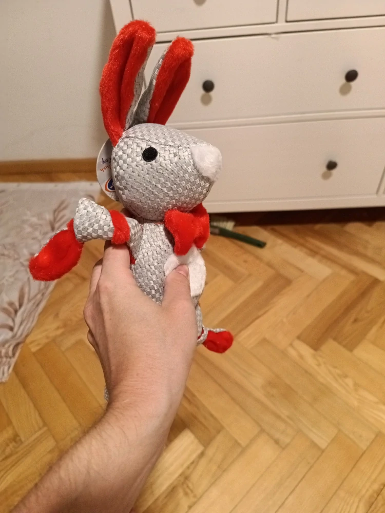 DUVO+ Vianočná textilná hračka zajac 31x14x8cm