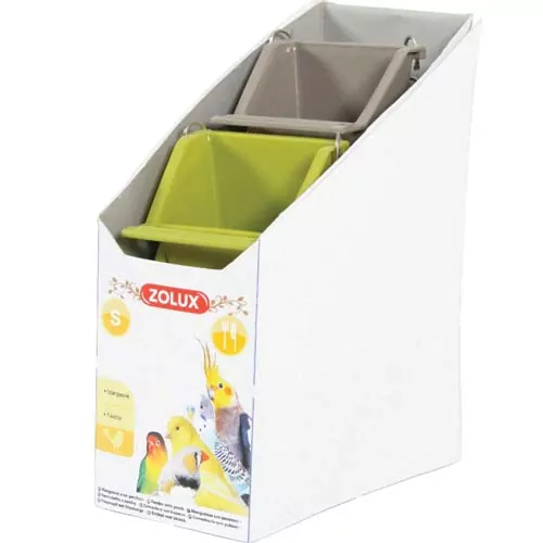 ZOLUX Plastové krmítko pre vtáky do klietky S mix farieb 1ks