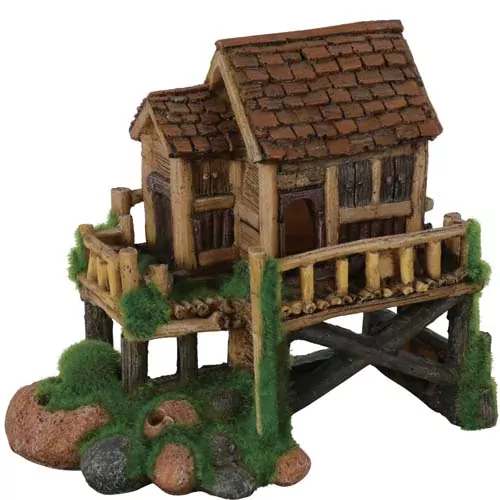 ZOLUX Dekorácia do akvária Chata M so živými semienkami machu 16,7 x 9,6 x 15,2cm