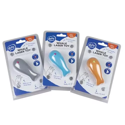 DUVO+ Laserová hračka pre mačky veľryba 8x4x4cm mix farieb 1ks