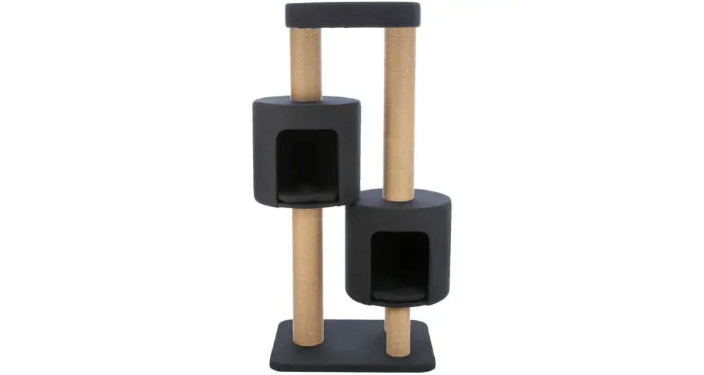 XXL škrabadlo TEITES, 148 cm, 2 iglu, robustné stĺpiky, čierna