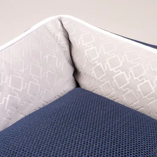 DUVO+ Komfortný obdĺžnikový pelech pre psov L - 110x85x26cm - modrý/sivý