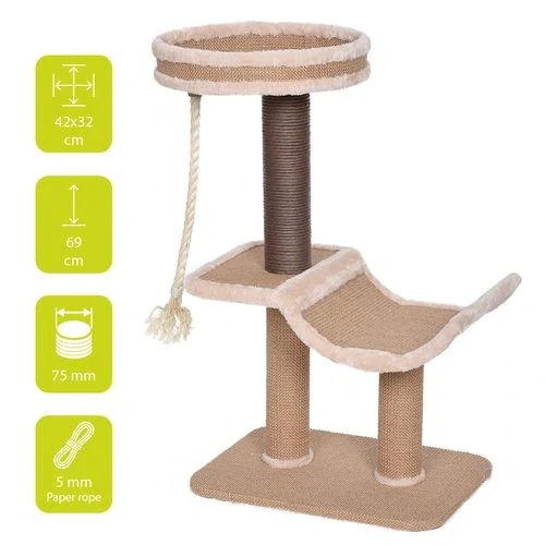 EBI Škrabací strom pre mačky 42x32x69cm hnedý