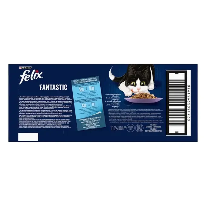 FELIX Fantastic Multipack kapsička 44x85g hovädzie/ kura/ losos/ tuniak v želé
