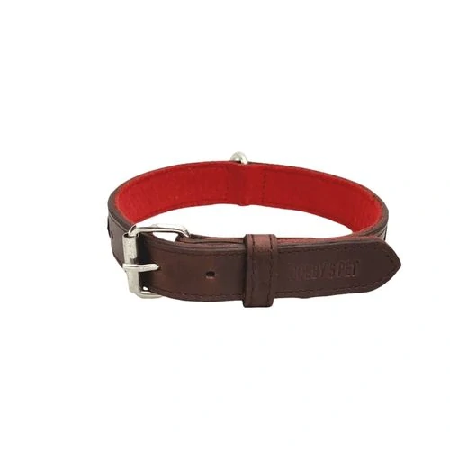 COBBYS PET Obojok z originálnej kože zdobený kostičkami 40cm/25mm hnedý