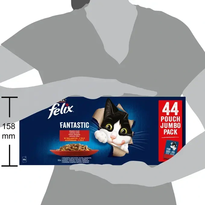 Felix Fantastic kapsičky pre mačky hovädzie, kura, kačica, jahňacie v želé 44×85 g