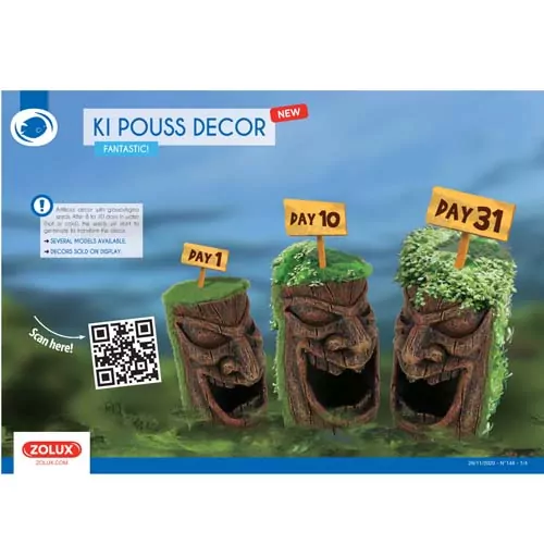 ZOLUX Dekorácia do akvária TOTEM so živými semienkami machu 7x7x10cm