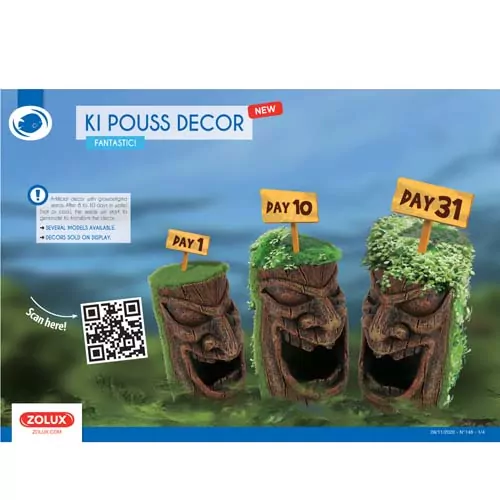 ZOLUX Dekorácia do akvária TOTEM 1 so živými semienkami machu 5,2 x 4,6 x 13,1cm