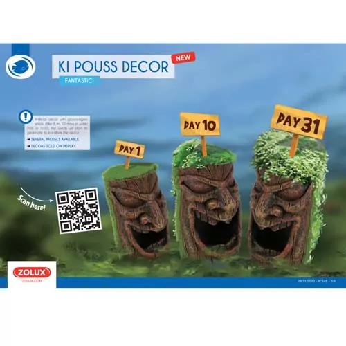 ZOLUX Dekorácia do akvária TOTEM 2 so živými semienkami machu 7,7 x 5,6 x 13,8cm