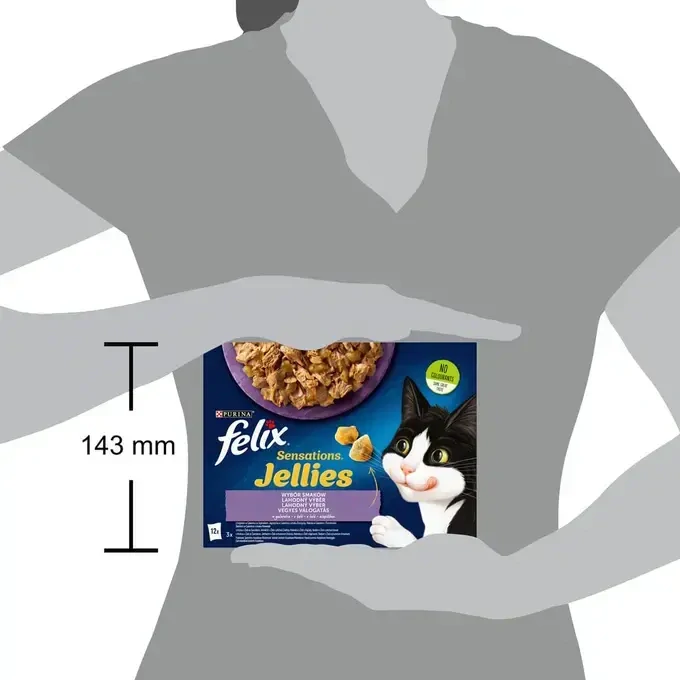 FELIX Sensations Jellies kapsička 12x85g jahňa, makrela, treska, morka v lahodnom želé