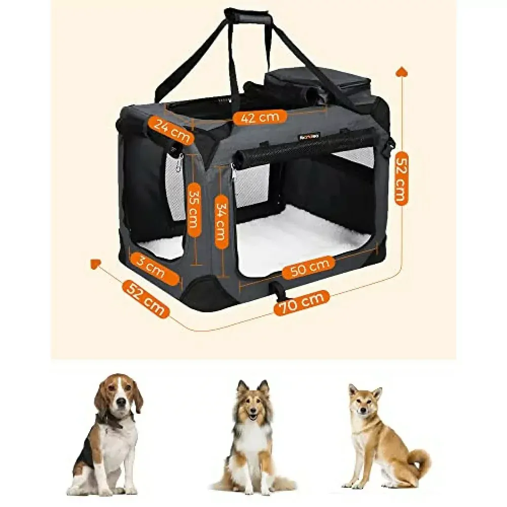 Skladacia textilná prepravka, 70 x 52 x 52 cm, Sivá