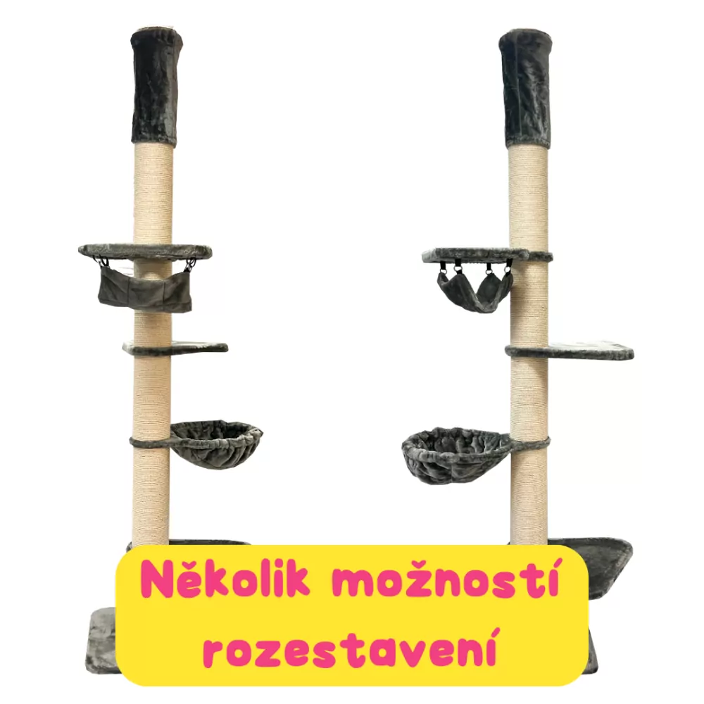 Elwing XXL Škrabadlo do stropu 57*57*250-275cm šedá