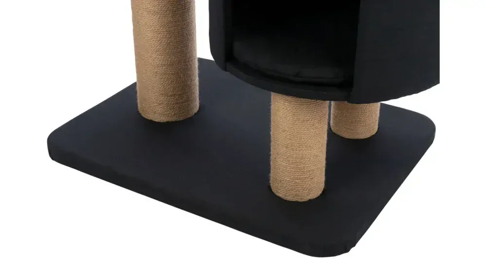 XXL škrabadlo TEITES, 148 cm, 2 iglu, robustné stĺpiky, čierna