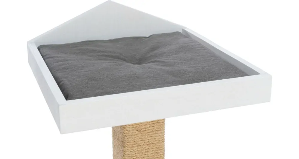 BE NORDIC škrabadlo JONTE, hranaté stĺpiky, domček s podestou, 115 cm