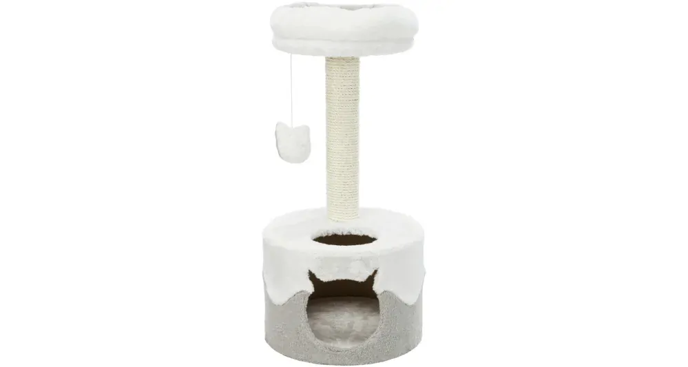 Škrabadlo jednoposchodové okrúhle NURIA 71 cm, - bielo/šedé