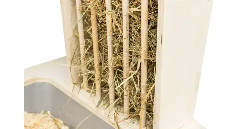 Kŕmna stanica - bar + misky, jasličky - 70 x 41 x 47 cm, drevo/nerez/plast