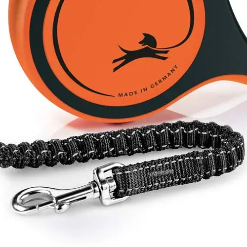 flexi Xtreme S popruh 5m, oranžová do 20kg s pružným Soft-Stop pásikom