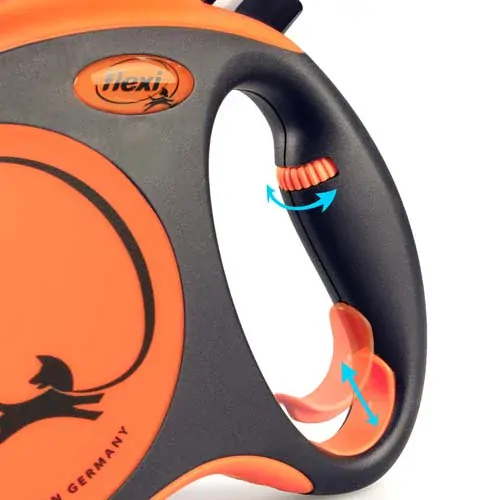 flexi Xtreme L popruh 5m, oranžová do 65kg s pružným Soft-Stop pásikom