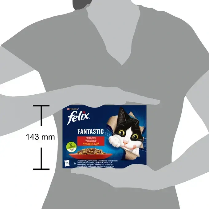 FELIX Fantastic Multipack kapsička 12x85g s kuraťom, hovädzím, králikom a jahňacím v želé