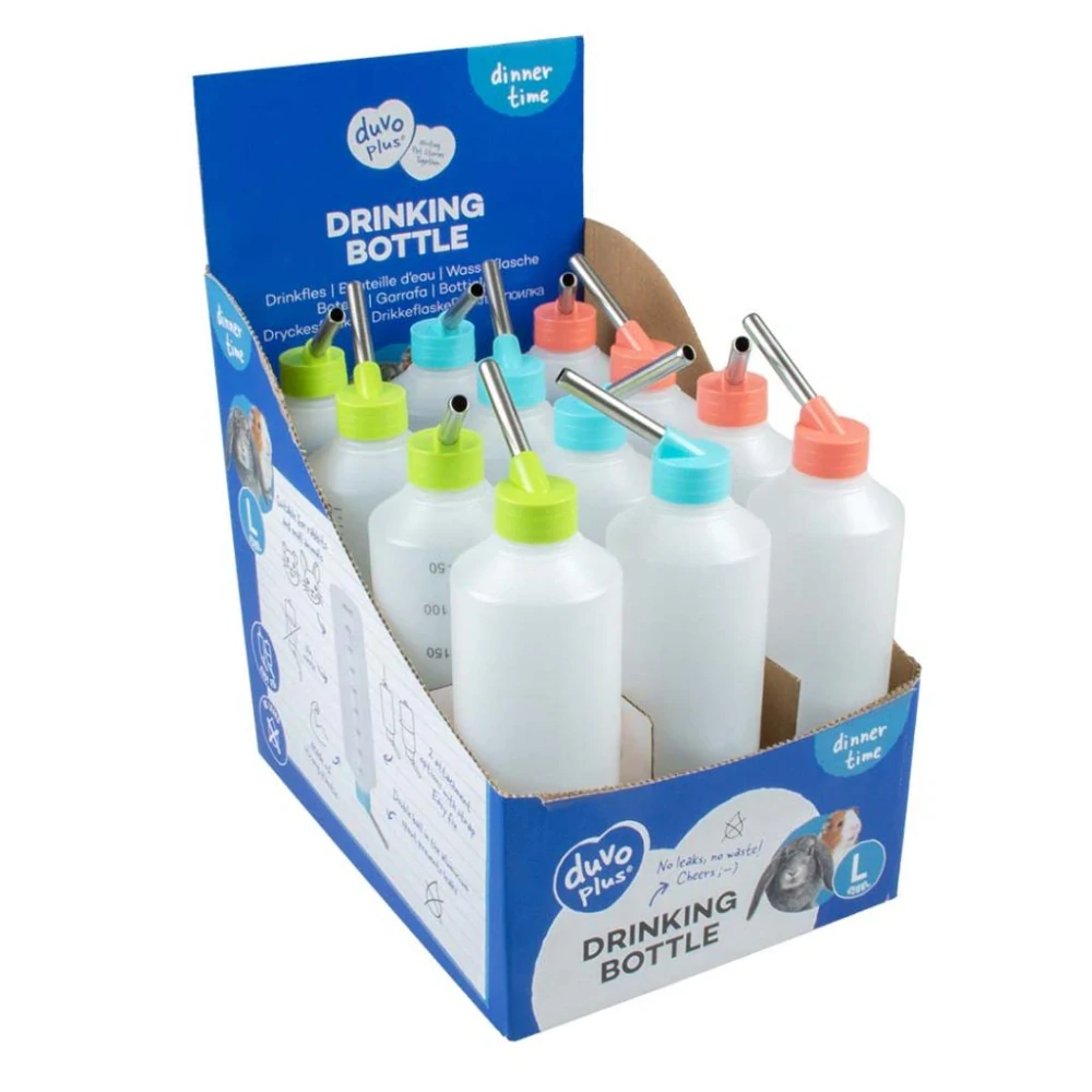 DUVO+ Plastová napájačka pre drobné hlodavce L 450ml rôzne farby