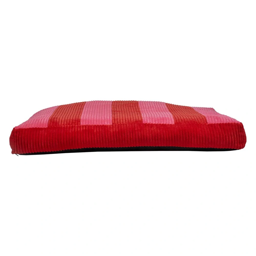 COOCKOO COZY STRIPE Menčestrový vankúš pre psov L 120x80x12cm červený/ružový