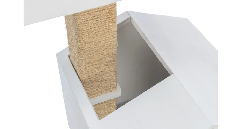 BE NORDIC škrabadlo JONTE, hranaté stĺpiky, domček s podestou, 115 cm