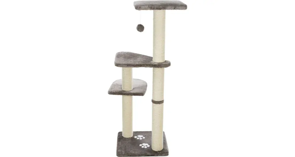 Škrabadlo ALTEA, 3 podesty, 117 cm / ø 9 cm, platinovo šedá