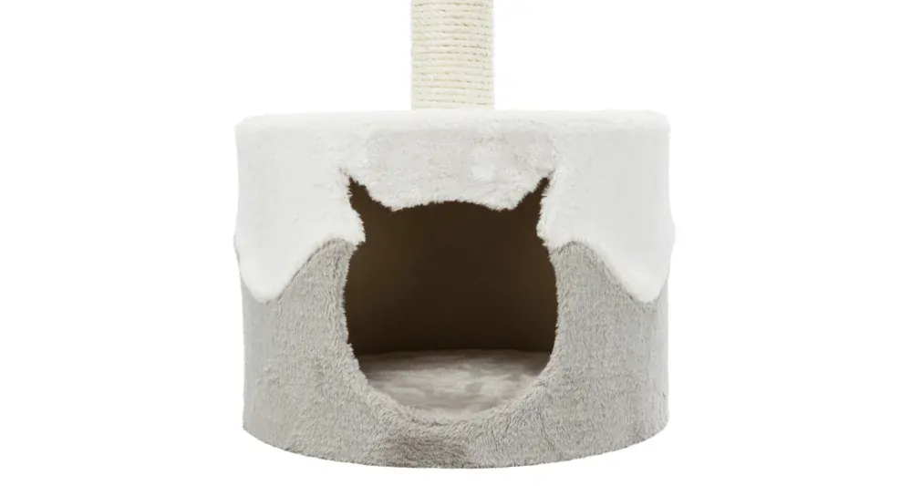 Škrabadlo jednoposchodové okrúhle NURIA 71 cm, - bielo/šedé