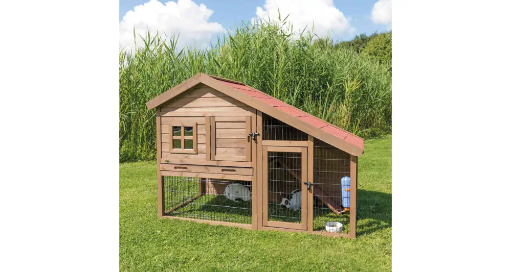 Natura drevený dom s výbehom pre králiky 151x107x80 cm
