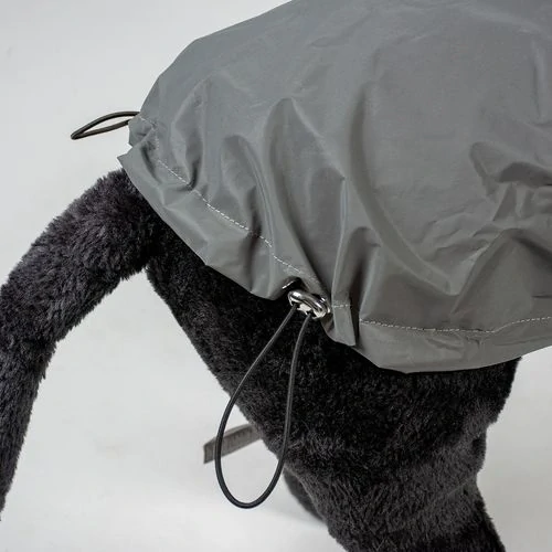DUVO+ športový prší plášť z reflexnej látky pre psov XL 70cm sivý