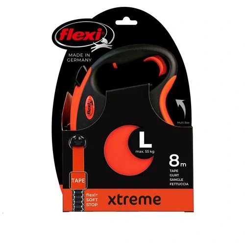 flexi Xtreme L popruh 8m, oranžová do 65kg s pružným Soft-Stop pásikom