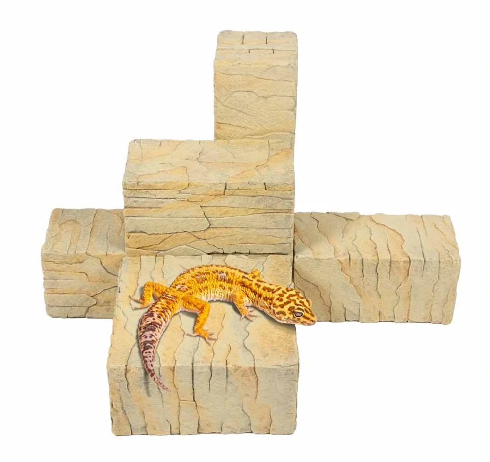 TERRA DELLA Stavebné prvky s pieskovým kamenným vzhľadom do terária 1 Beige 18,5x9x18cm