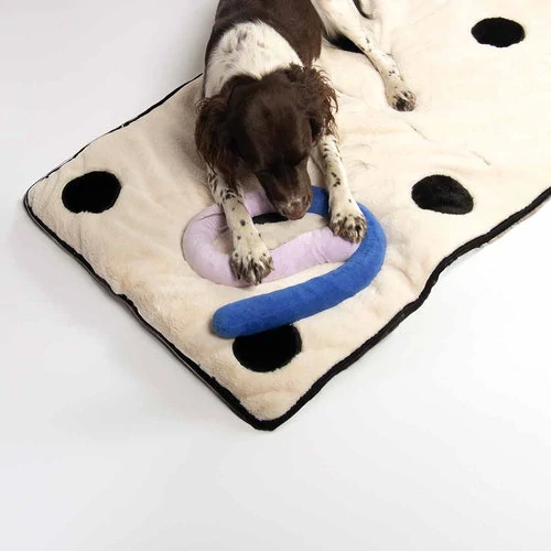 COOCKOO DOMINO DREAM Ultra mäkké ležadlo pre psov 120x60x1cm čierne/biele