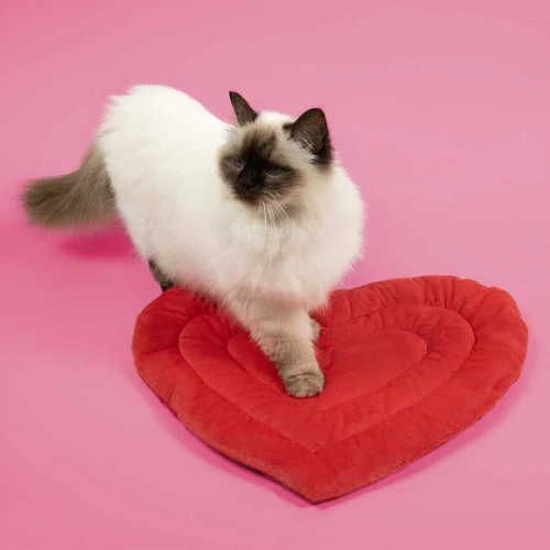 COOCKOO Be Mine Mäkké plyšové ležadlo pre mačky 50x45x2cm v tvare srdca